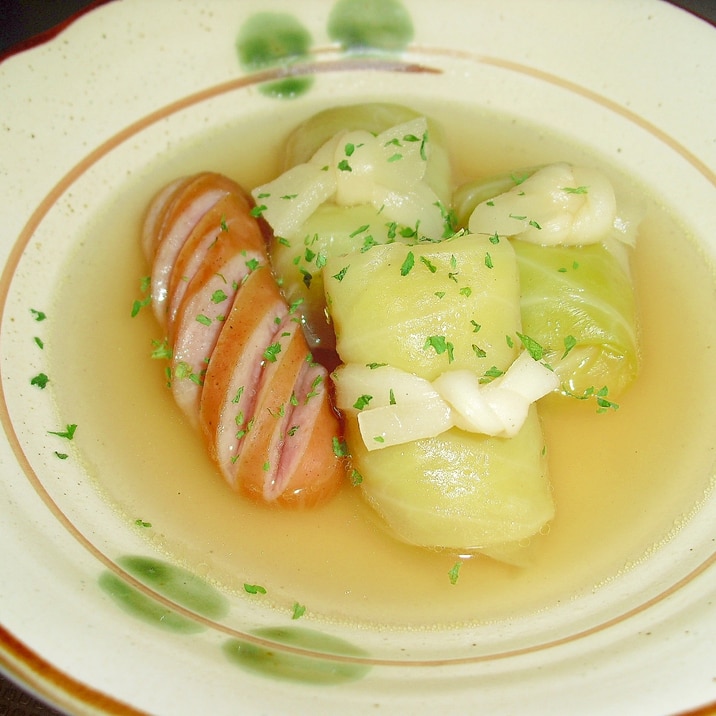 朝食にいかが♪我が家の“ミニロールキャベツスープ”